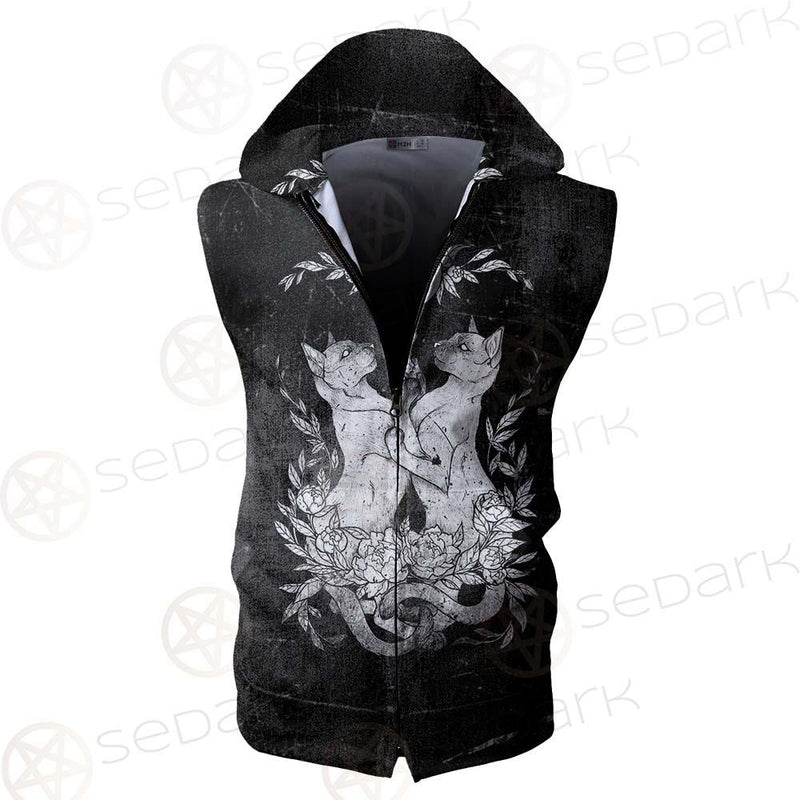 Satanic Inverted Cross 666 SED-0434 Zip Sleeveless Hoodie