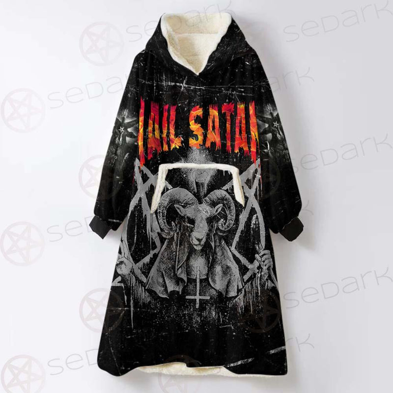 Hail Satan SED-0437 Oversized Sherpa Blanket Hoodie