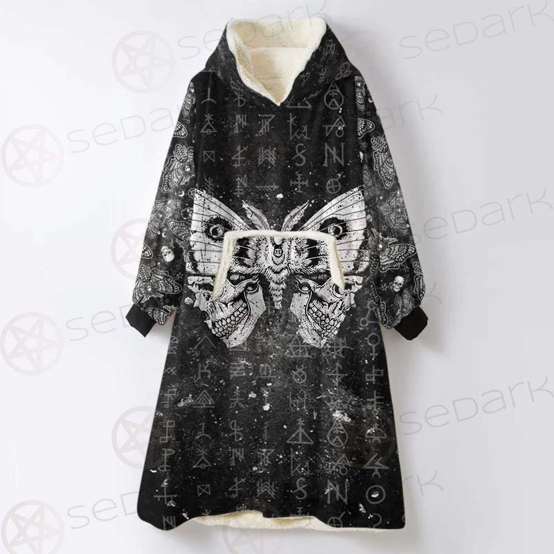 Death Moth Butterfly SED-0438 Oversized Sherpa Blanket Hoodie
