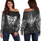 Death Moth Butterfly SED-0438 Off Shoulder Sweaters