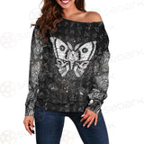 Death Moth Butterfly SED-0438 Off Shoulder Sweaters