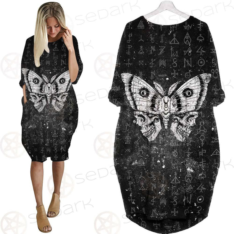 Death Moth Butterfly SED-0438 Batwing Pocket Dress