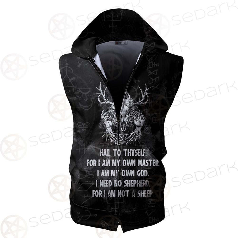 Hail Satan SED-0452 Zip Sleeveless Hoodie