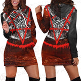 Red Baphomet SED-0453 Hoodie Dress