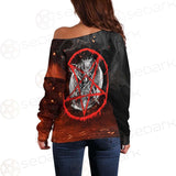 Red Baphomet SED-0453 Off Shoulder Sweaters