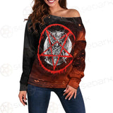Red Baphomet SED-0453 Off Shoulder Sweaters