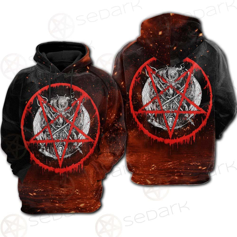 Red Baphomet SED-0453 Hoodie & Zip Hoodie Raglan