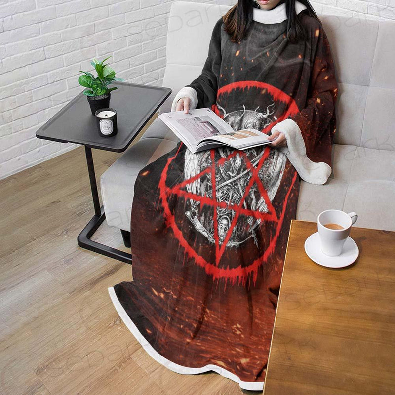 Red Baphomet SED-0453 Sleeved Blanket