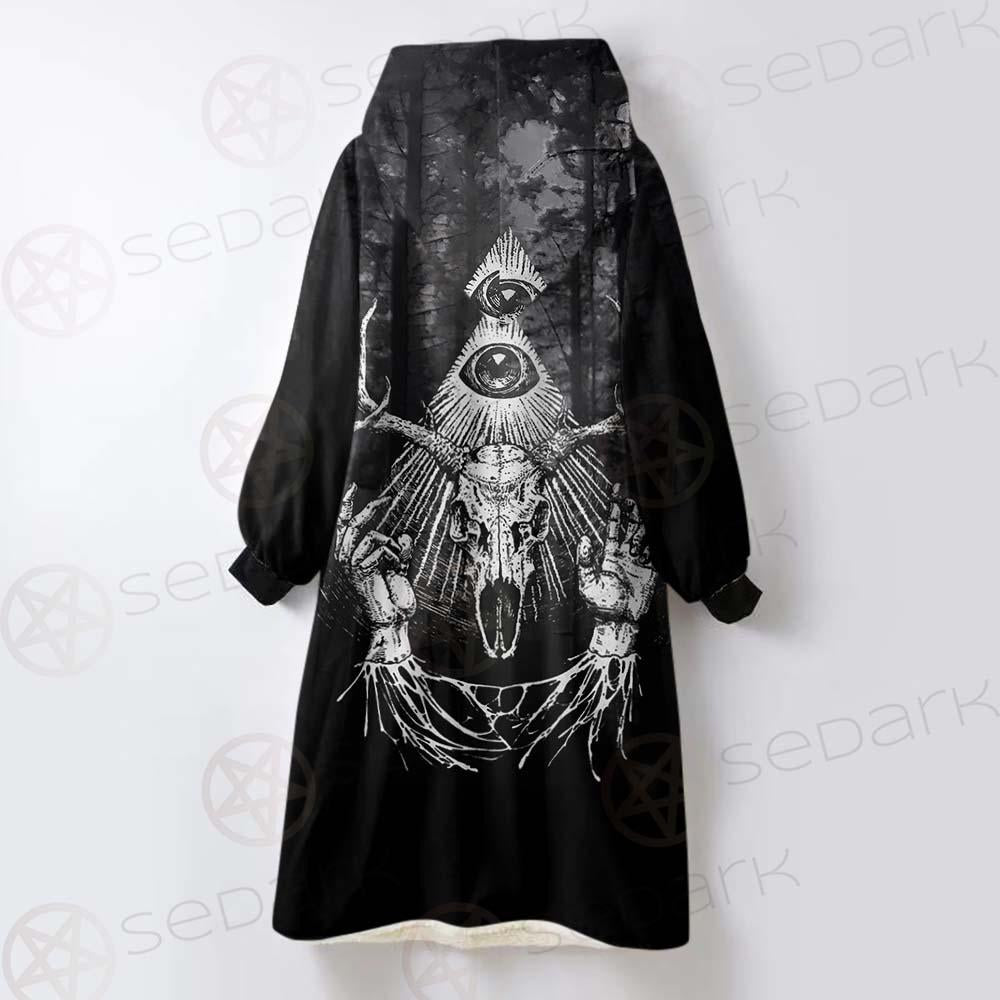 Hail Satan Trust No One SED-0457 Oversized Sherpa Blanket Hoodie