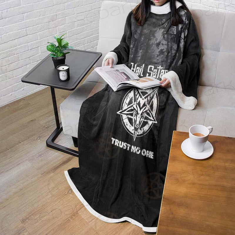 Hail Satan Trust No One SED-0457 Sleeved Blanket