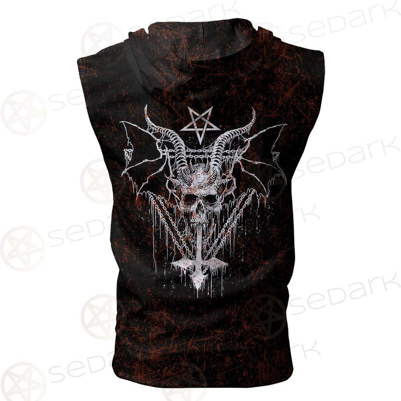 Satan Red SED-0465 Zip Sleeveless Hoodie