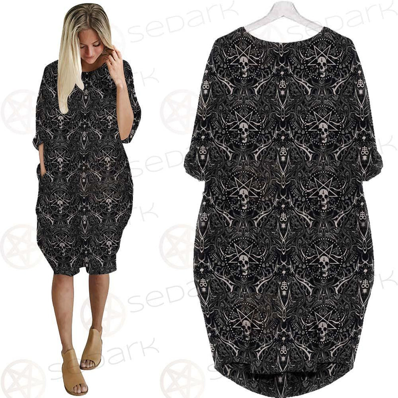 Satan Pattern SED-0467 Batwing Pocket Dress