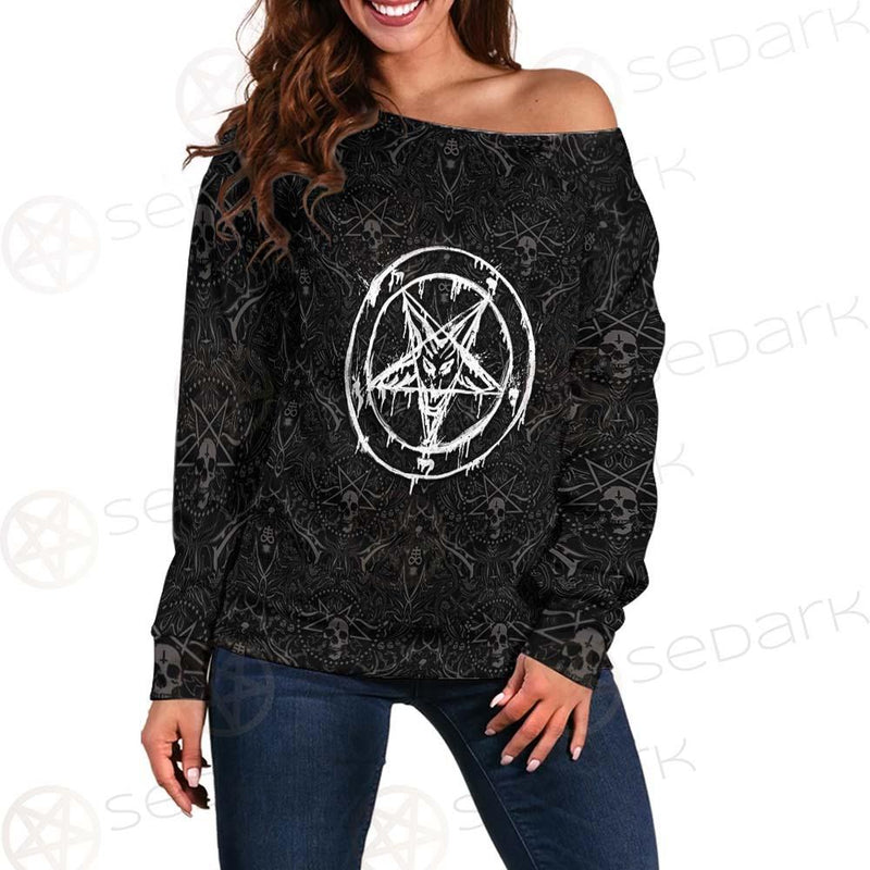 Sigil Of Baphomet SED-0468 Off Shoulder Sweaters