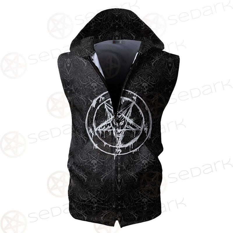 Sigil Of Baphomet SED-0468 Zip Sleeveless Hoodie
