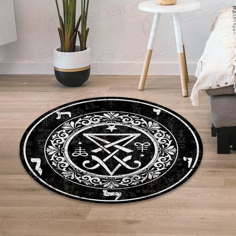 Occult Sigil Of Lucifer SED-0469 Round Carpet