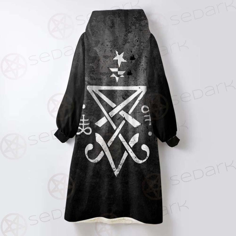 Sigil Of Satan Symbol SED-0470 Oversized Sherpa Blanket Hoodie
