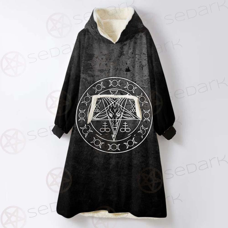 Sigil Of Satan Symbol SED-0470 Oversized Sherpa Blanket Hoodie