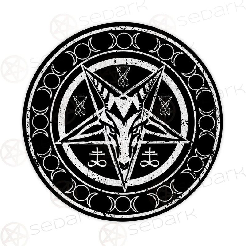 Sigil Of Baphomet Triple Moon SED-0471 Round Carpet