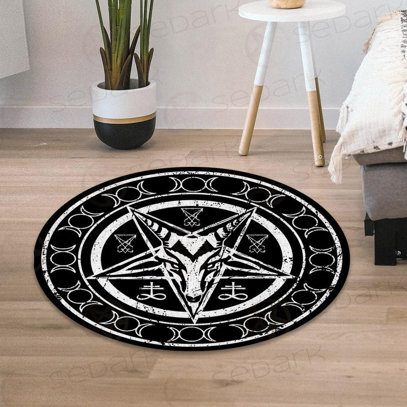 Sigil Of Baphomet Triple Moon SED-0471 Round Carpet