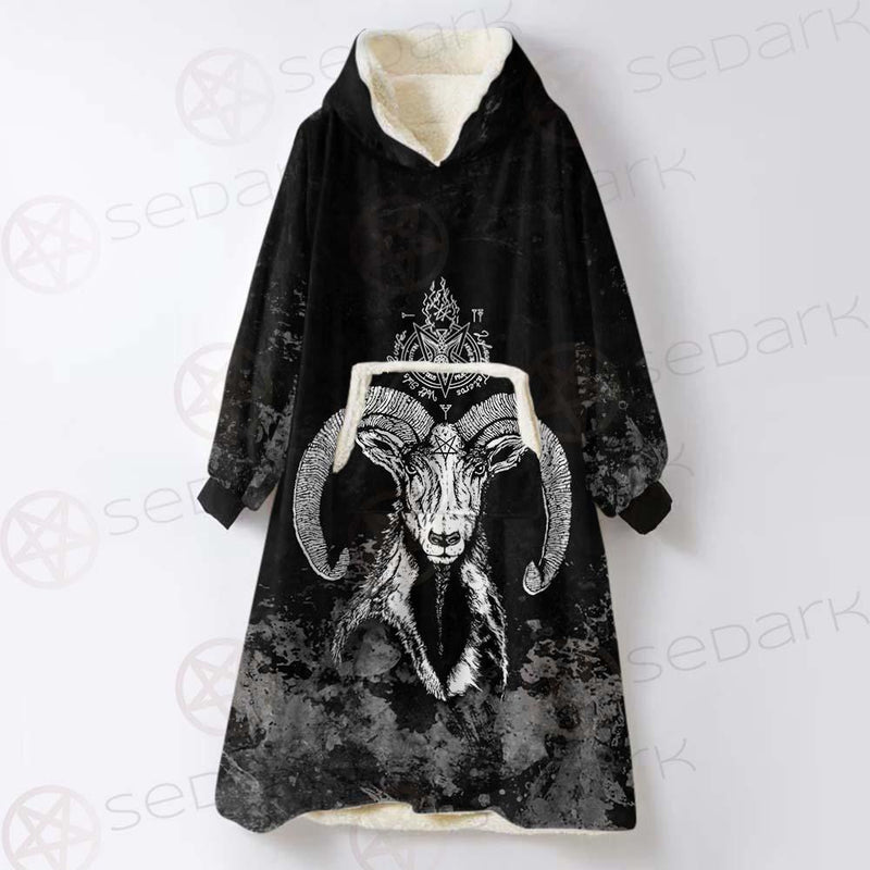 Sigil Of Baphomet 666 SED-0475 Oversized Sherpa Blanket Hoodie