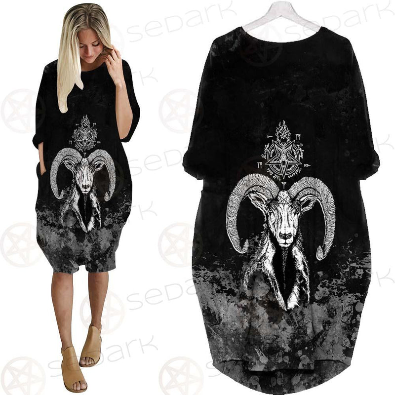 Sigil Of Baphomet 666 SED-0475 Batwing Pocket Dress
