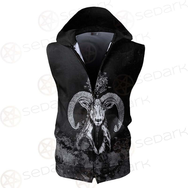 Sigil Of Baphomet 666 SED-0475 Zip Sleeveless Hoodie