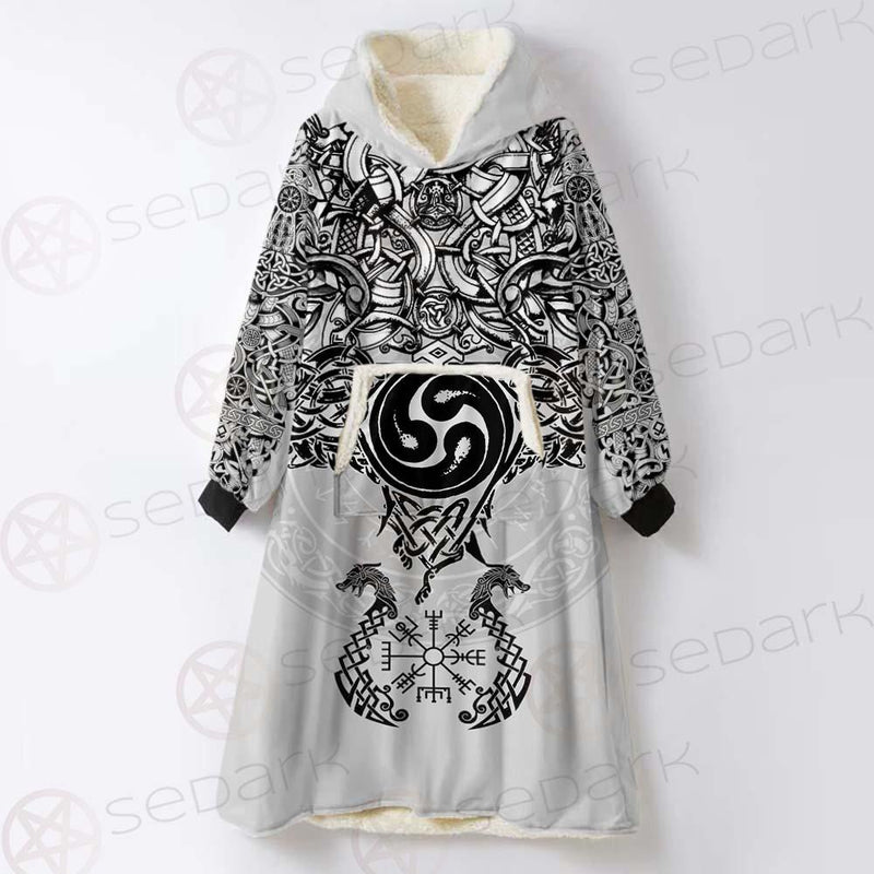 Viking Symbol SED-0476 Oversized Sherpa Blanket Hoodie