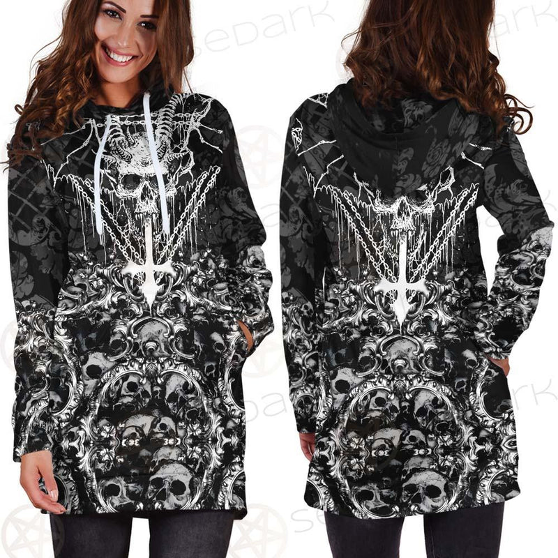 Skull Sigil Of Baphomet SED-0480 Hoodie Dress