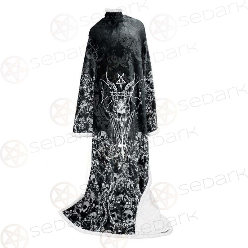 Skull Sigil Of Baphomet SED-0480 Sleeved Blanket