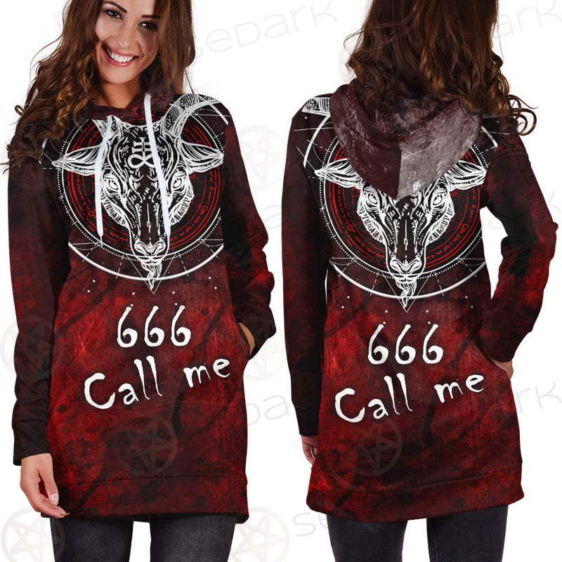 Satan 666 Call Me SED-0485 Hoodie Dress