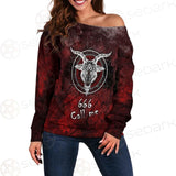 Satan 666 Call Me SED-0485 Off Shoulder Sweaters