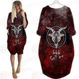 Satan 666 Call Me SED-0485 Batwing Pocket Dress