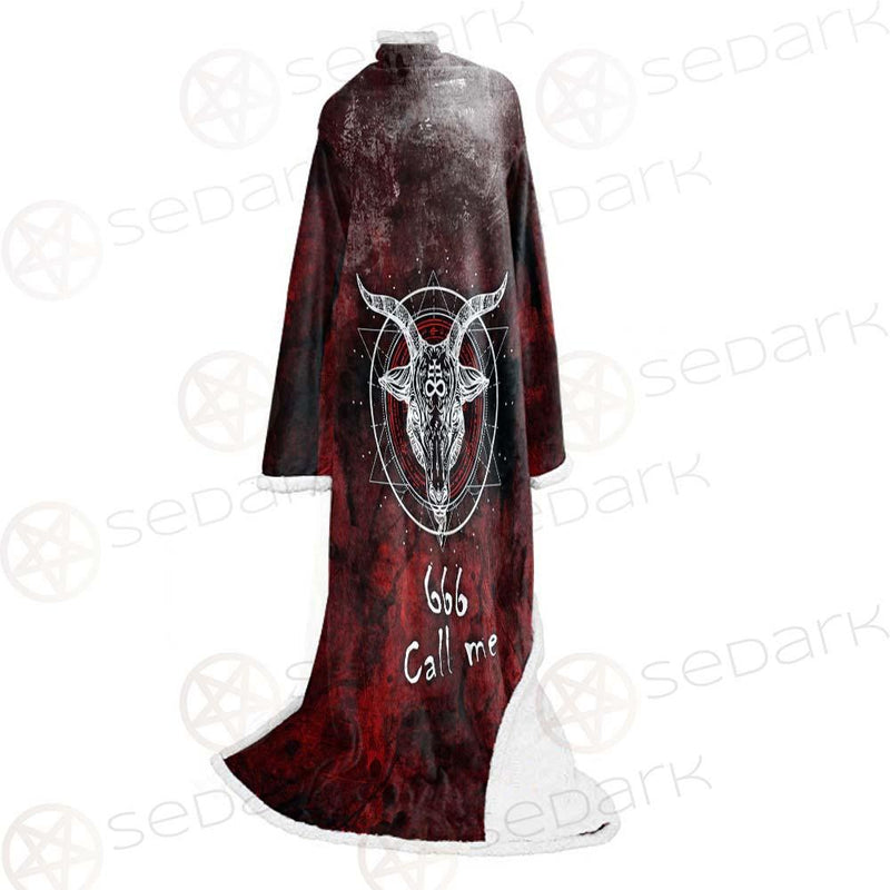 Satan 666 Call Me SED-0485 Sleeved Blanket