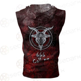Satan 666 Call Me SED-0485 Zip Sleeveless Hoodie
