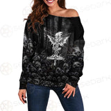 Skull Satan Cross Inverted SED-0491 Off Shoulder Sweaters
