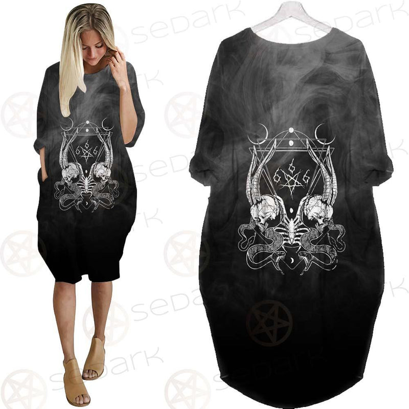 Satanic 666 SED-0492 Batwing Pocket Dress