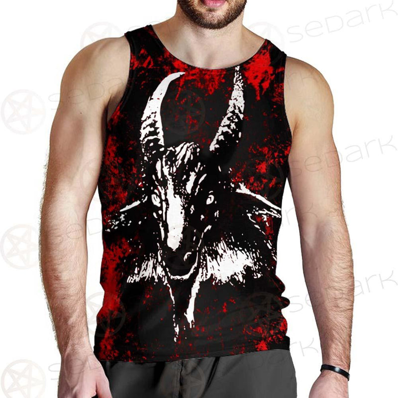 Satan Head Cross Inverted SED-0493 Men Tank-tops