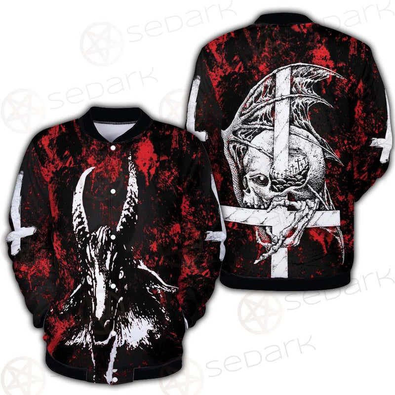 Satan Head Cross Inverted SED-0493 Button Jacket