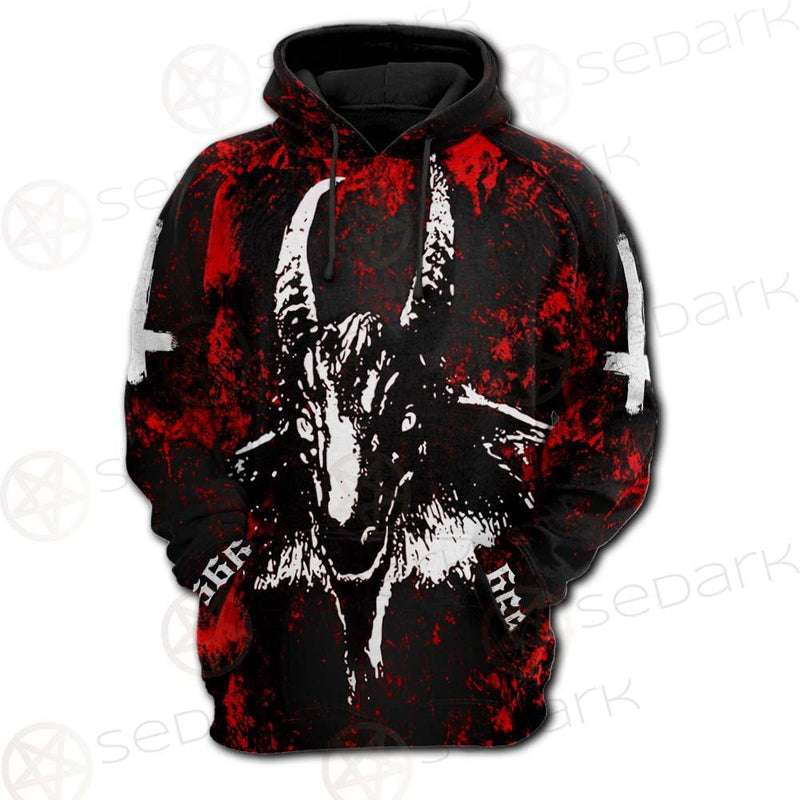 Satan Head Cross Inverted SED-0493 Hoodie & Zip Hoodie Raglan