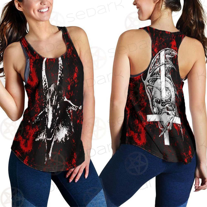 Satan Head Cross Inverted SED-0493 Women Tank Top