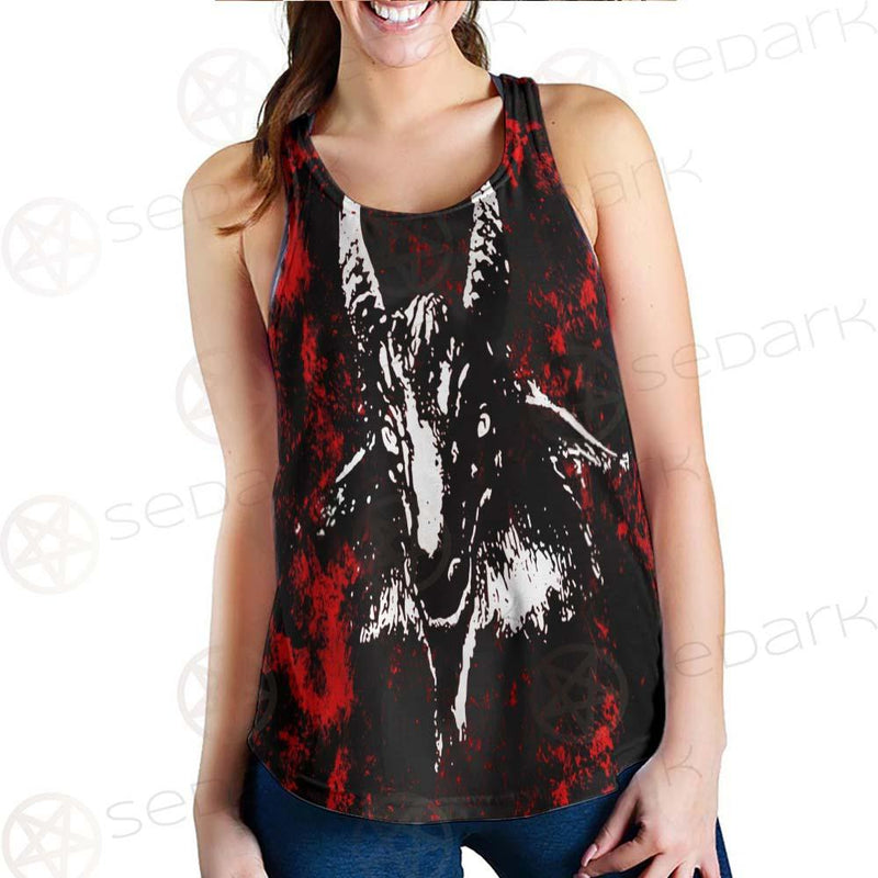 Satan Head Cross Inverted SED-0493 Women Tank Top