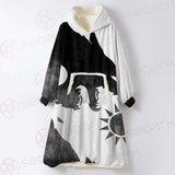 Viking Black And White SED-0495 Oversized Sherpa Blanket Hoodie