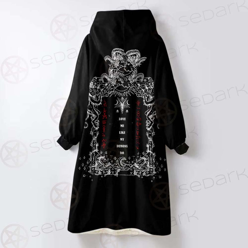 Love Me Like My Demons Do SED-0496 Oversized Sherpa Blanket Hoodie