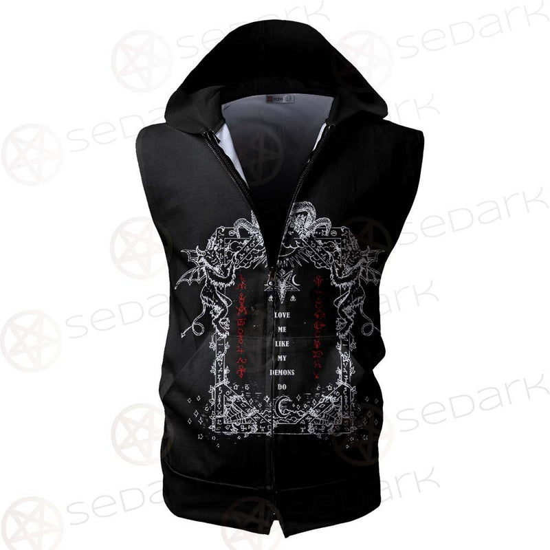 Love Me Like My Demons Do SED-0496 Zip Sleeveless Hoodie