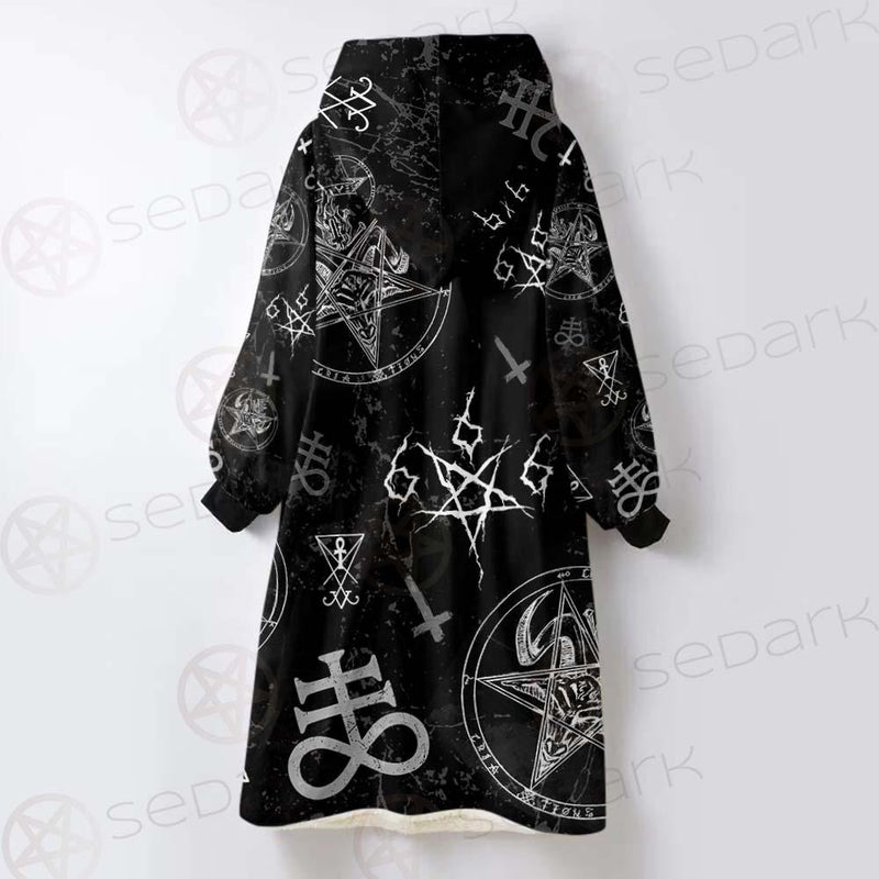 Satan Symbols SED-0497 Oversized Sherpa Blanket Hoodie