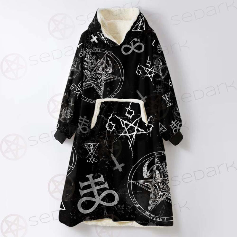 Satan Symbols SED-0497 Oversized Sherpa Blanket Hoodie