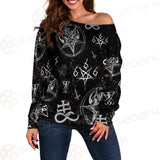 Satan Symbols SED-0497 Off Shoulder Sweaters