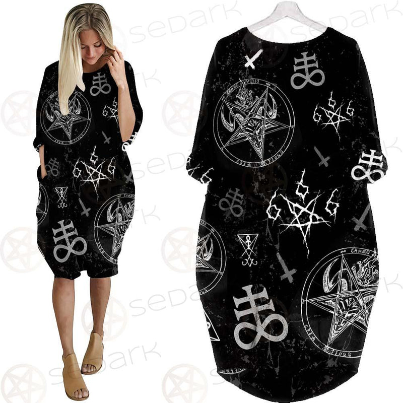 Satan Symbols SED-0497 Batwing Pocket Dress