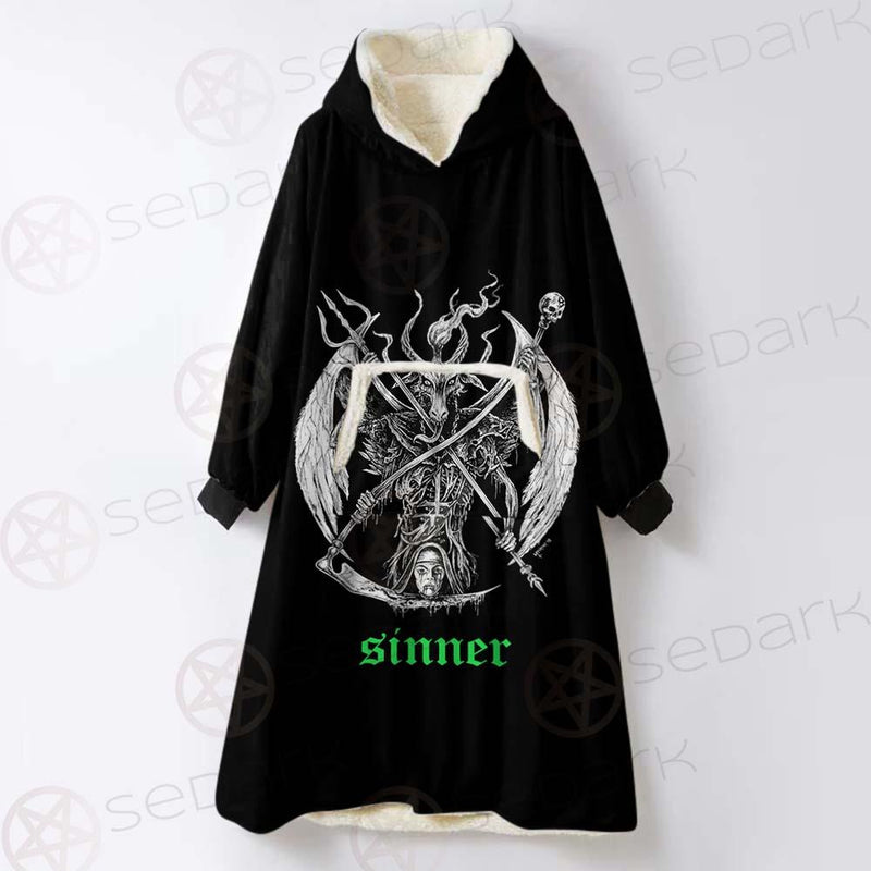 Satan Sinner 666 SED-0498 Oversized Sherpa Blanket Hoodie