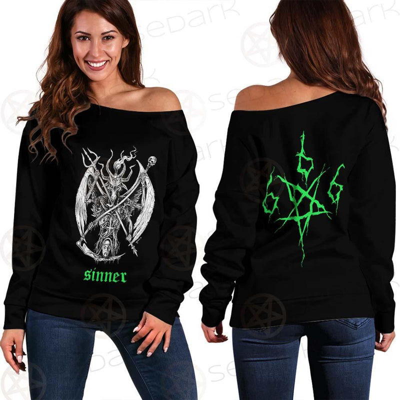 Satan Sinner 666 SED-0498 Off Shoulder Sweaters